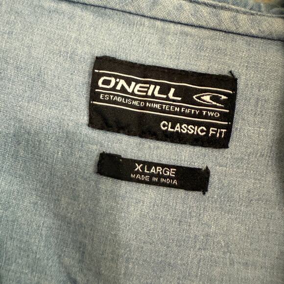 Upcycled O’Neill Hooded Lightweight Chambray Button Front Shacket Size XL - Picture 8 of 11